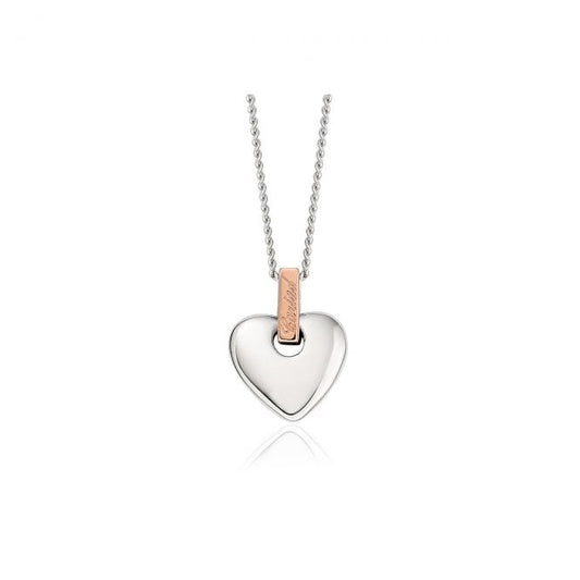 Cariad Silver Heart Pendant Necklace