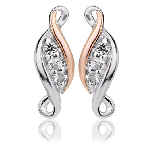 Past Present Future Silver Stud Earrings