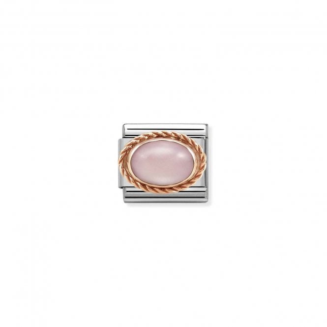 Classic Rose Gold Rich Pink Opal Stone Sparkly Charms