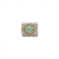 Classic Rose Gold Rich Green Aventurine Stone Sparkly Charms