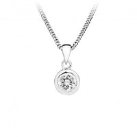 Silver and Clear CZ April Birthstone Pendant Necklace
