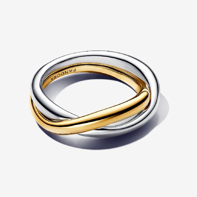 Two-Tone Entwined Bands Ring, Size 48