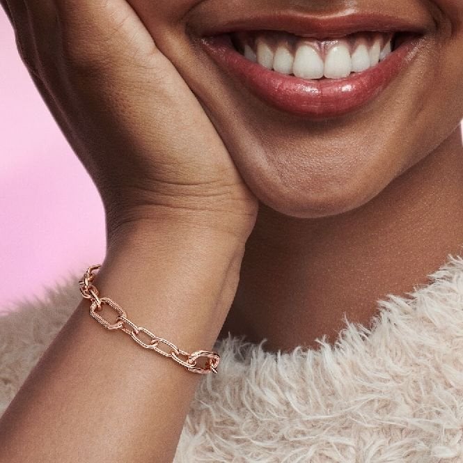 ME Rose Gold Small Link Chain Bracelet, 17.5cm