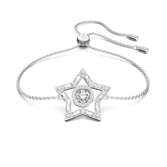 Stella Star Bracelet with White Crystal in Rhodium Silver