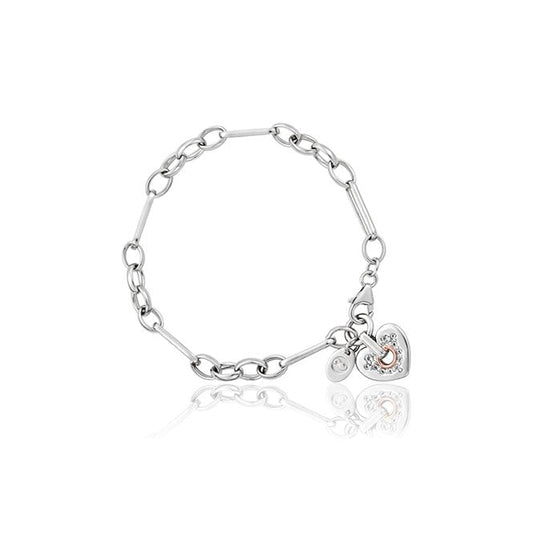 Cariad Silver Sparkle Figaro Bracelet