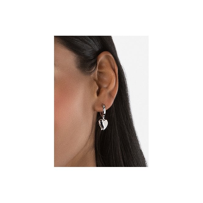 Cwtch Silver Double Heart Drop Earrings