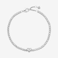 Sparkling Heart Tennis Bracelet, 18cm