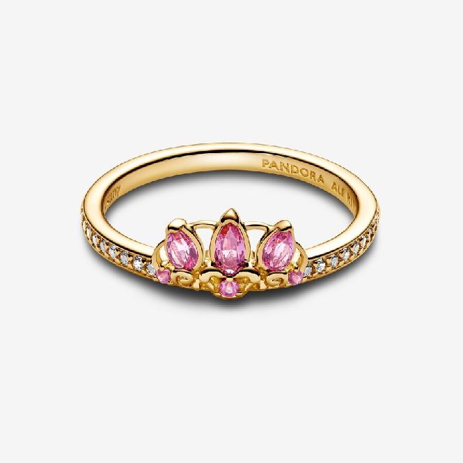 Gold Disney Princess Rapunzel Tiara Ring, Size 56