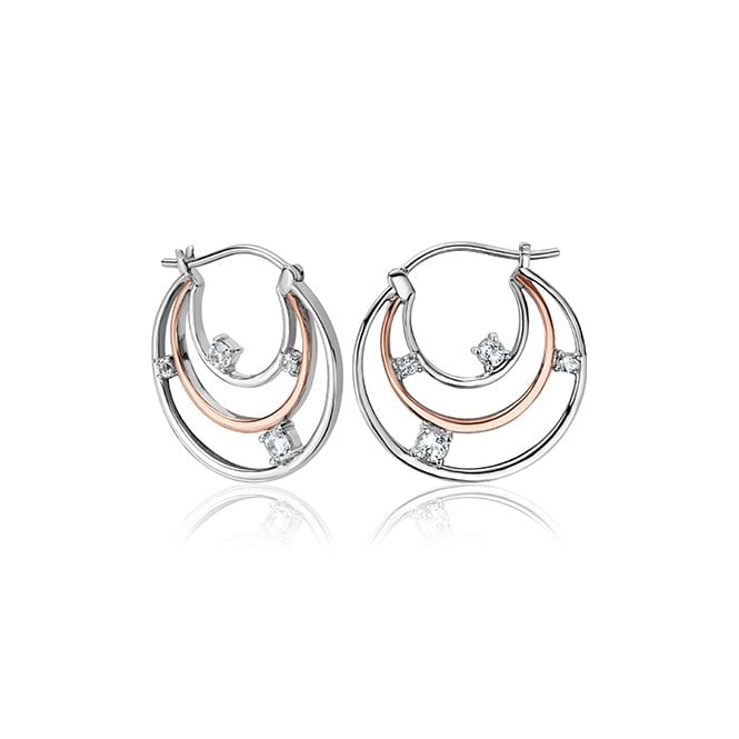 Awyr Y Nos Silver Hoop Earrings