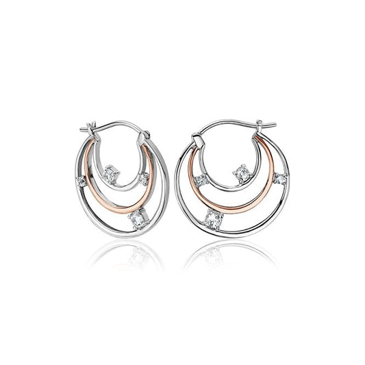 Awyr Y Nos Silver Hoop Earrings