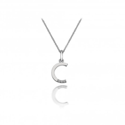 Silver C Micro Pendant Necklace