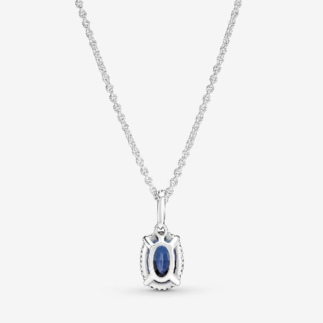 Sparkling Blue Statement Halo Pendant Necklace, 45cm