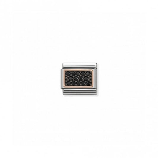 Classic Rose Gold CZ Black Pave Sparkly Charms