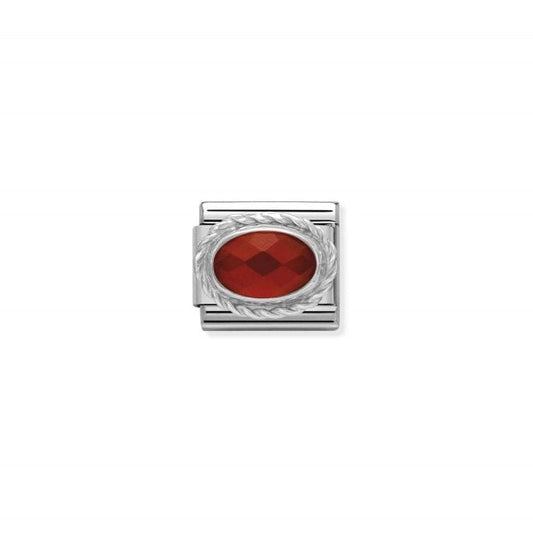 Classic Silver Facetted Red Agate Sparkly Charms