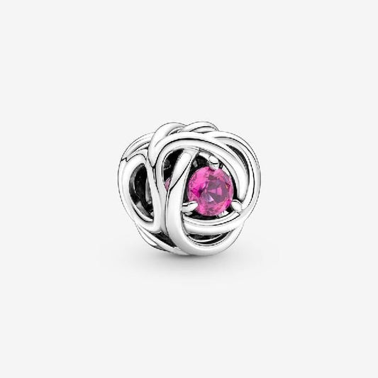 October Birthstone Eternity Circle Charms
