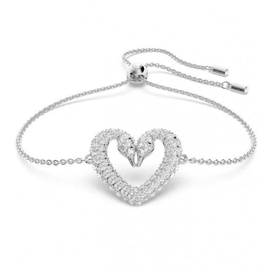 Sublima Heart Bracelet with White Crystal in Rhodium Silver