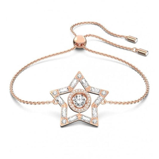 Stella Star Bracelet with White Crystal in Rose Gold