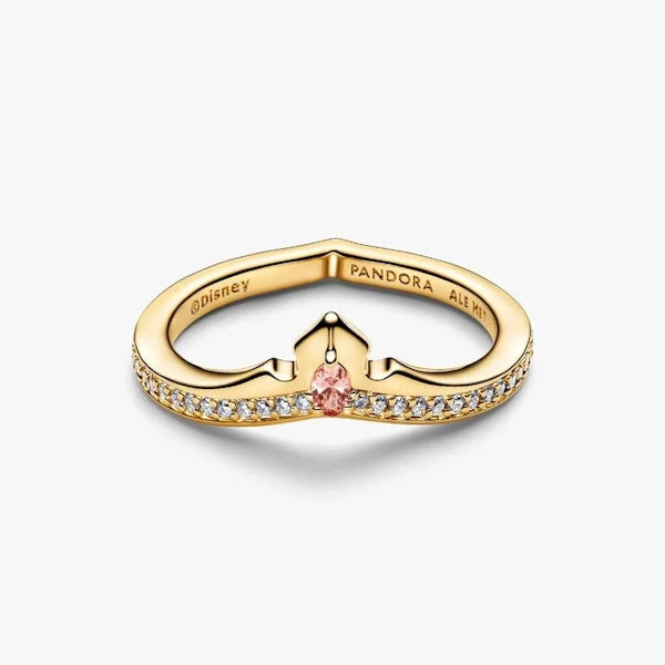 Disney Gold Princess Aurora Tiara Ring, Size 50