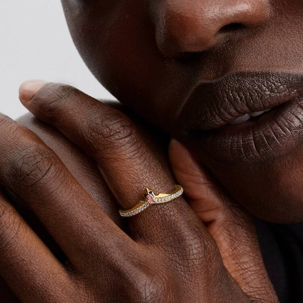 Disney Gold Princess Aurora Tiara Ring, Size 50