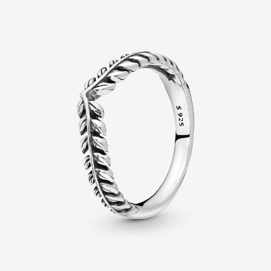 Wheat Grains Wishbone Ring, Size 56