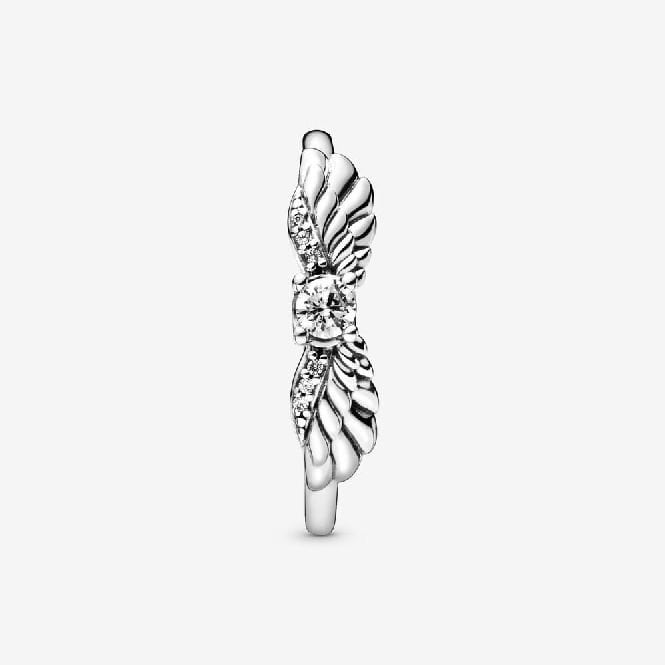 Sparkling Angel Wings Ring, Size 54