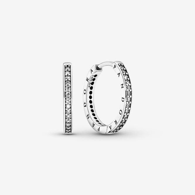 Sparkle & Logo Hoop Earrings