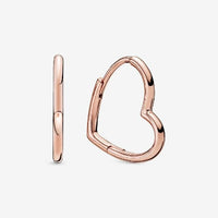 Rose Asymmetric Heart Hoop Earrings