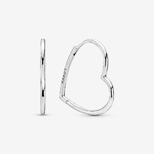 Asymmetrical Heart Hoop Earrings
