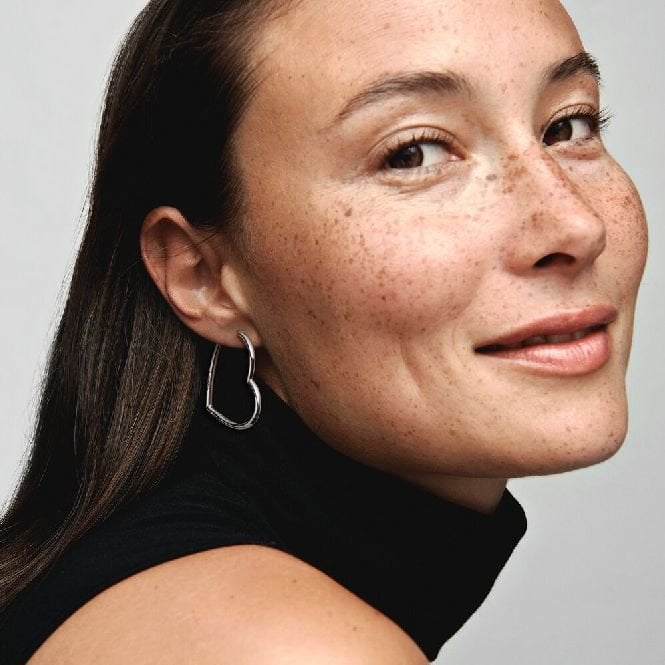 Asymmetrical Heart Hoop Earrings