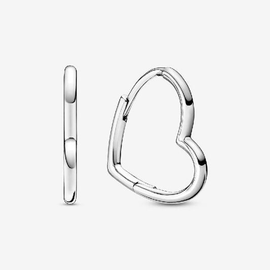 Asymmetrical Small Heart Hoop Earrings