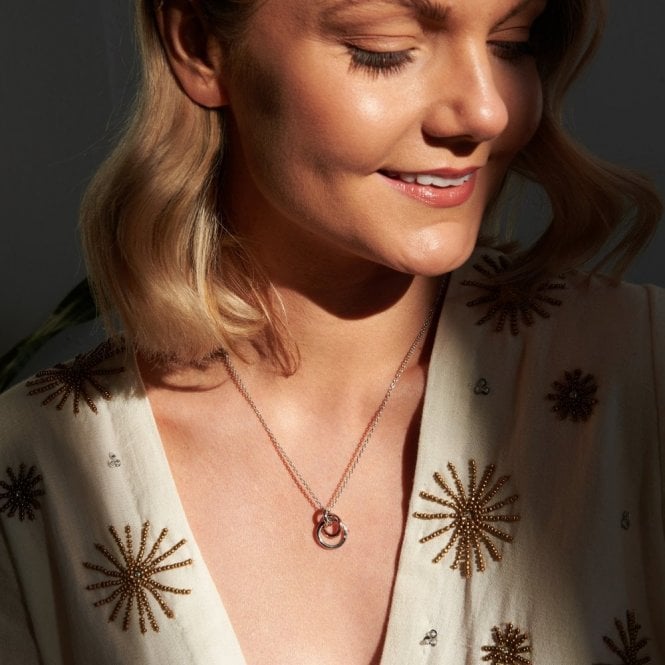 Silver Eternal Pendant with Rose Gold