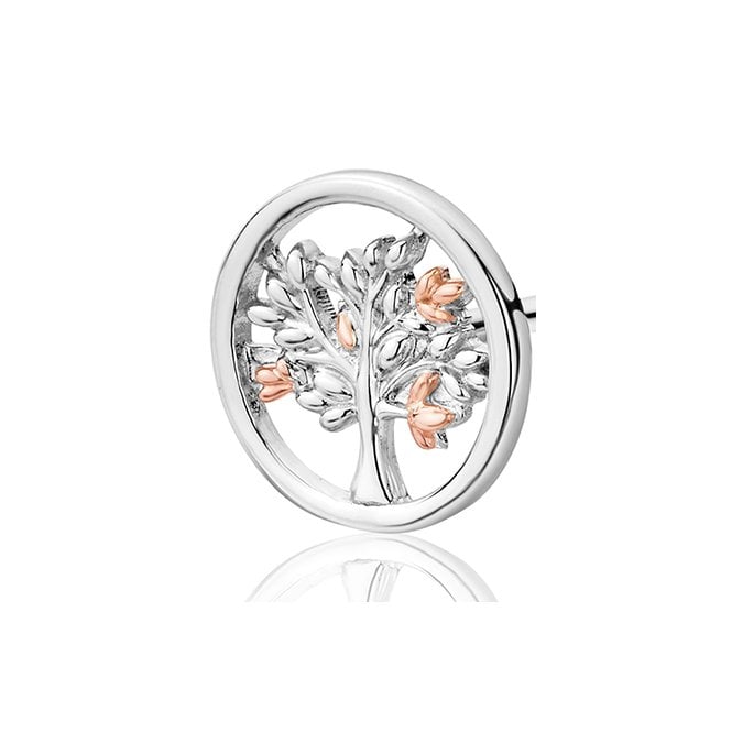 Tree of Life Circle Silver Stud Earrings