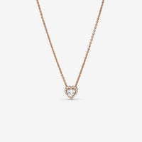 Rose Sparkling Heart Collier Necklace, 45cm