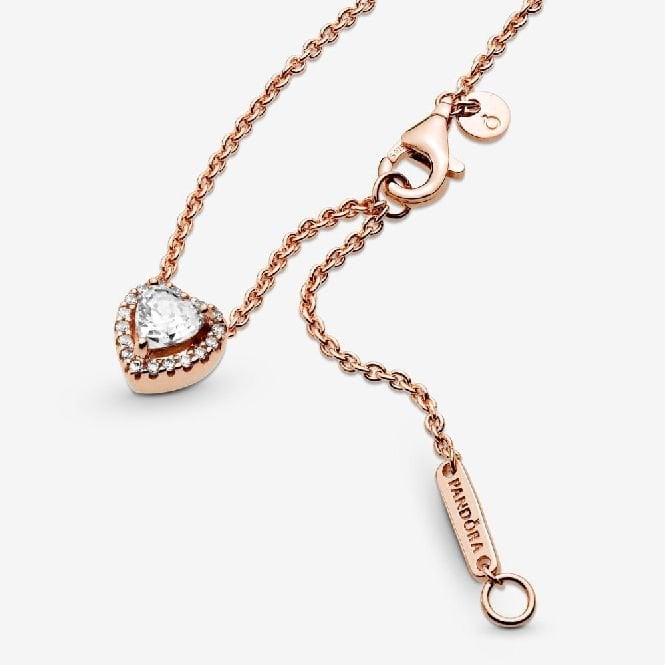 Rose Sparkling Heart Collier Necklace, 45cm
