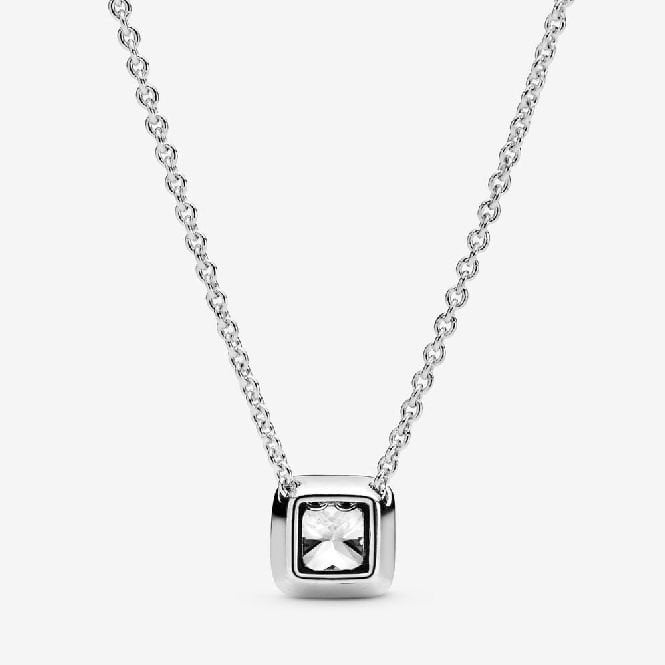 Square Sparkle Halo Necklace, 45cm