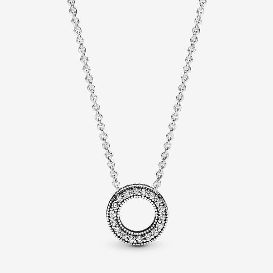 Logo Pave Circle Collier Necklace, 45cm