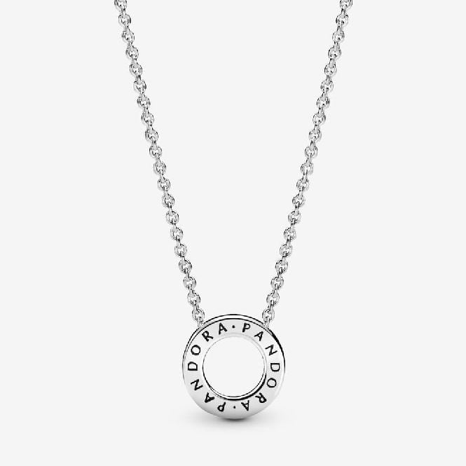 Logo Pave Circle Collier Necklace, 45cm