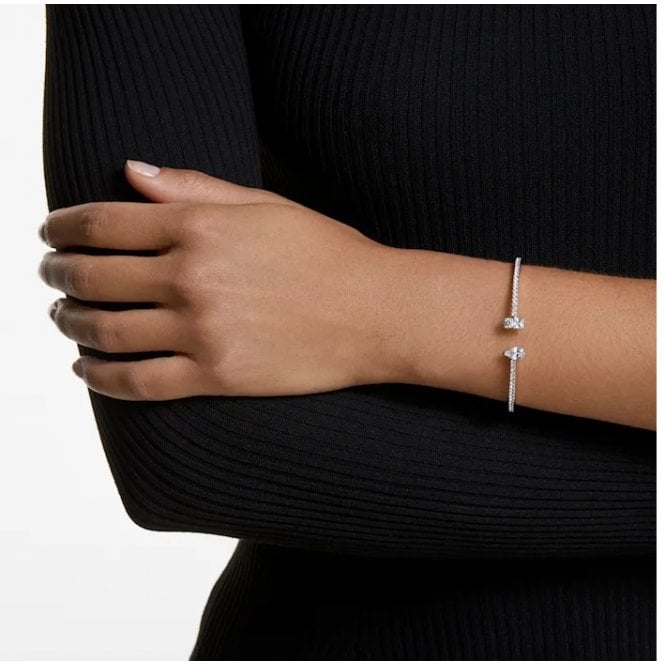 Mesmera Cuff Bangle in Rhodium Silver