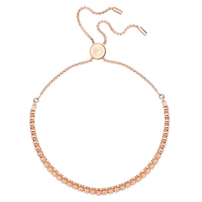 Matrix Tennis White Crystal Bracelet in Rose Gold