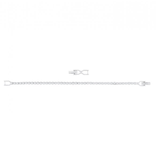 Imber Emily White Crystal Bracelet in Rhodium Silver