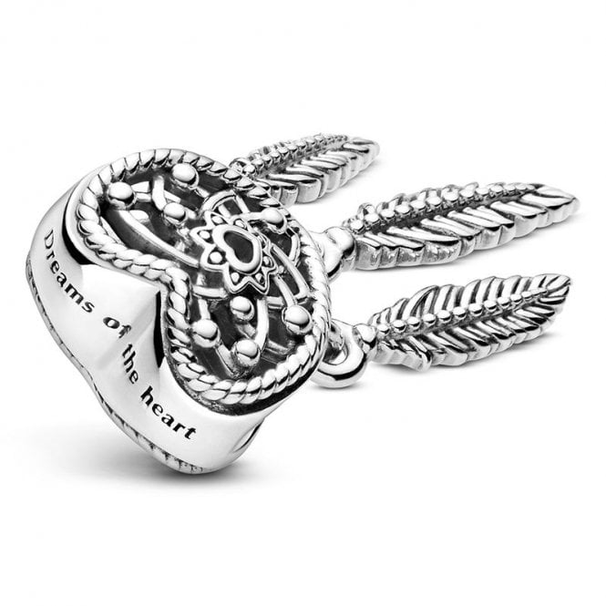 Openwork Heart & Three Feathers Dreamcatcher Charms