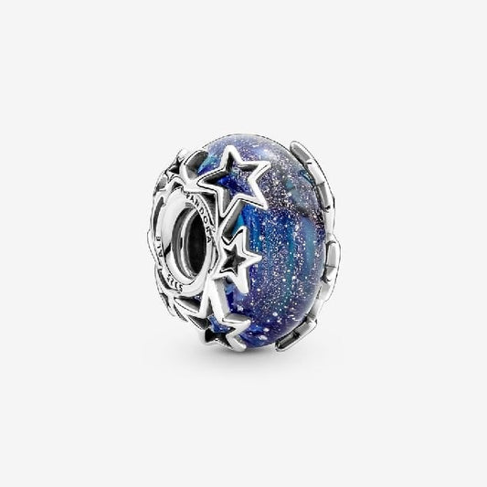Galaxy Blue & Star Murano Charms