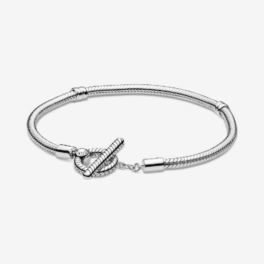 Moments T-Bar Snake Chain Bracelet, 16cm