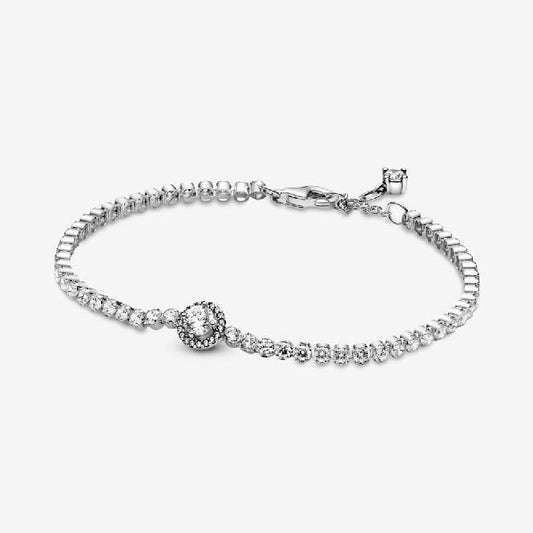 Sparkling Halo Tennis Bracelet, 20cm