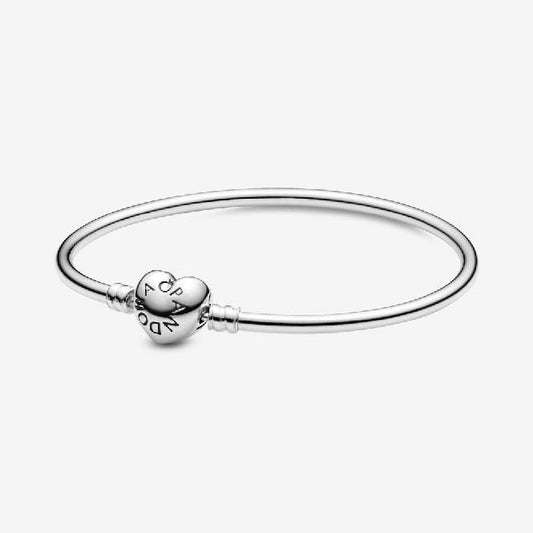 Moments Heart Clasp Bangle, 15cm