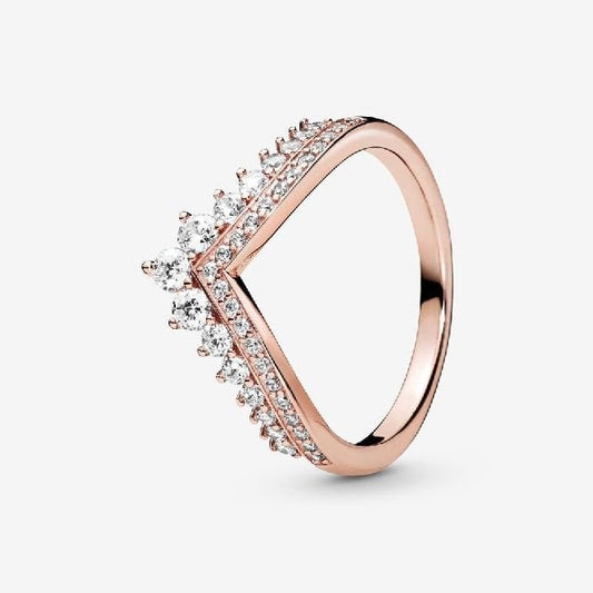 Rose Princess Wishbone Ring, Size 50