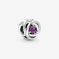February Birthstone Eternity Circle Charms