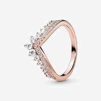 Rose Princess Wishbone Ring, Size 48
