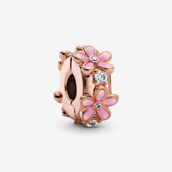 Rose Pink Daisy Spacer Clip Charms