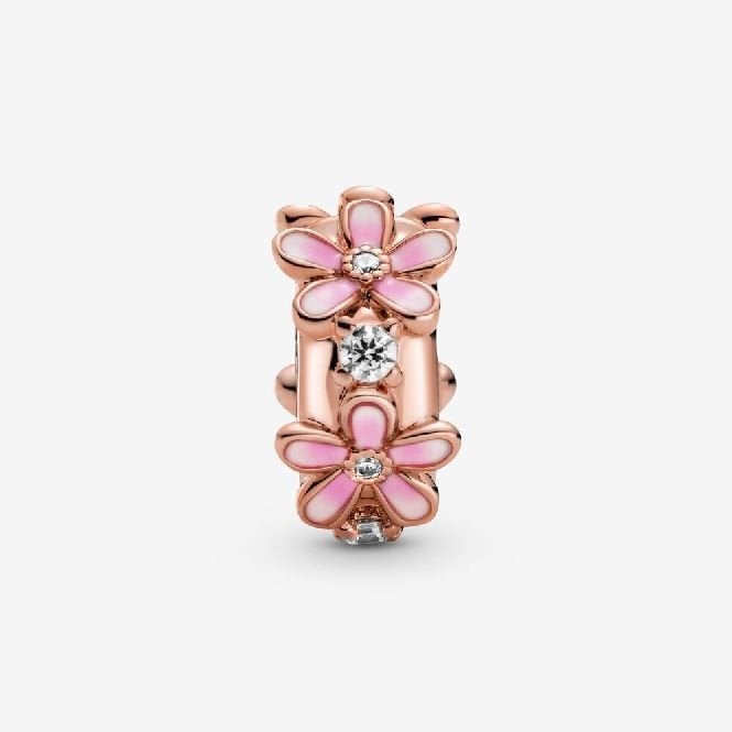 Rose Pink Daisy Spacer Clip Charms